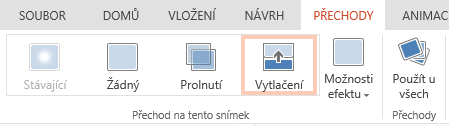 Motiv obsahuje grafiku v pozadí snímků, barvenou paletu, písma, efekty. Nabídku motivů najdeme na kartě NÁVRH ve skupině MOTIVY. Zvolíme motiv Fazeta. OBR.