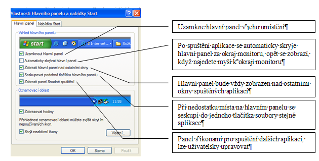 Operační systém Windows XP 4. Otazník v pravém rohu titulkového pruhu dialogového okna má význam kontextové nápovědy.