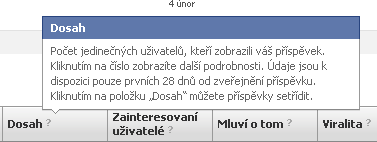 Facebook přehledy (min. 30 uživatelů, kt.