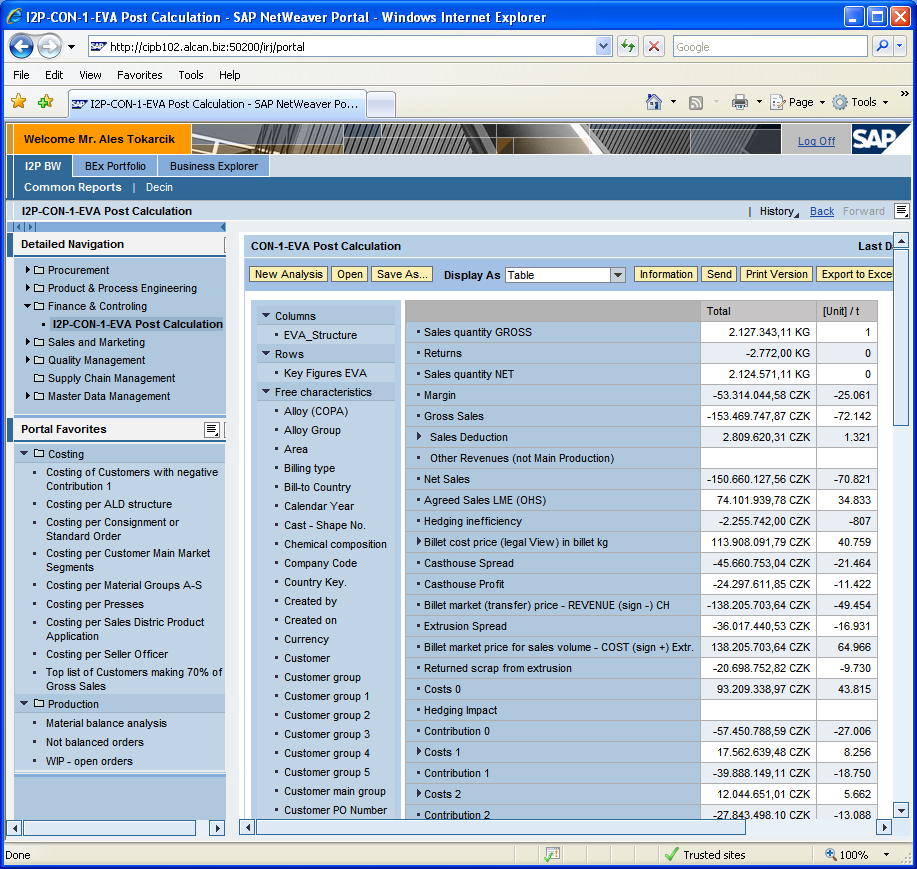 Příklady databázových platforem Oracle, MS SQL, Informix, DB2, Teradata, MySQL, PostgreSQL Ukázka internetové prezentační aplikace pro zobrazování výsledků z aplikace SAP Business Inteligence (obr. č.