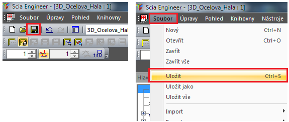 Poznámka Po založení nového projektu a vyplnění základních dat o projektu se doporučuje manuálně uložit vaši úlohu do *.esa souboru.