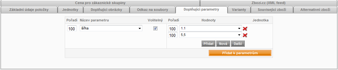 138 / 256 na frontendu jako samotný odkaz. Takto se v databázi vytvoří vazba mezi odkazy na soubory a hlavním zbožím. K hlavnímu zboží je možné přidat neomezené množství odkazů na soubory.