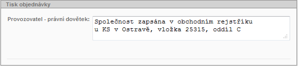 58 / 256 2.1.6. i) Tisk objednávky Po úspěšném odeslání objednávky má zákazník možnost si svou objednávku vytisknout.