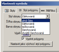 o tečkovaná: př. areál s tečkovanou čárou obrysu: o čerchovaná: př. areál s čerchovanou čárou obrysu: o dvojitě čerchovaná: př.