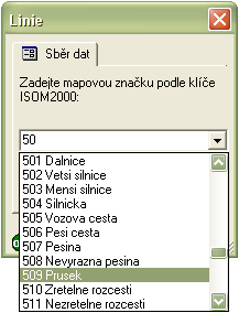 3.1. PRÁCE S ARCPAD V TERÉNU Obrázek 3.3: ArcPad - Upravený formulář pro sběr dat symbolem, např. zarostlá paseka, která se skládá ze symbolu paseky překryté značkou podrostu.