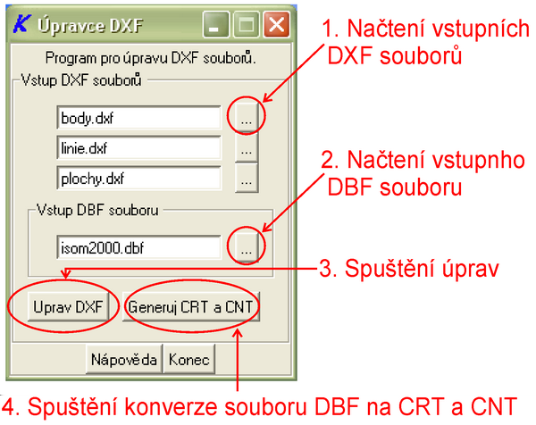 3.2. ZPRACOVÁNÍ SEBRANÝCH DAT V PC Obrázek 3.7: Úpravce DXF 3.2.3 Použití programu Úpravce DXF Program se nachází na přiloženém CD v adresáři../přílohy/úpravce DXF.