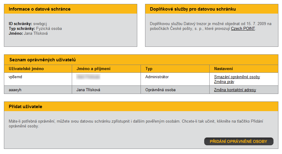 Přístup do datové