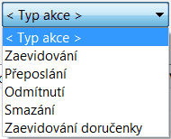 Evidence 43 Tisk - tisk doručenky datové zprávy Konverze EL - možnost provedení konverze dokumentu z elektronické do listinné podoby.