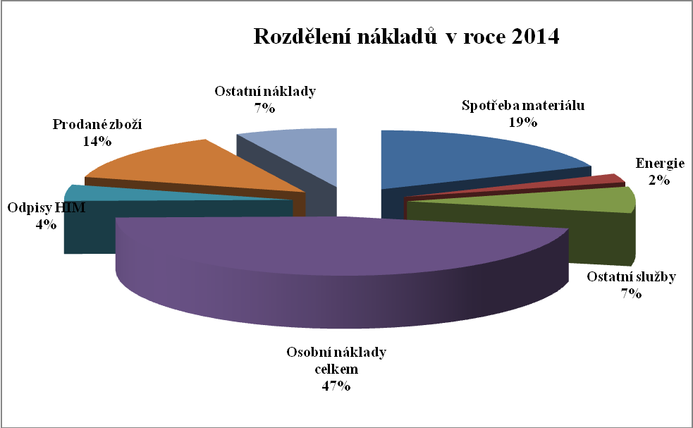 Graf 19 Grafické rozdělení nákladů MMN v Jilemnici v