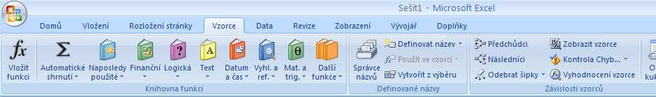 Pro vložení standardní funkce do buňky použijte některý z těchto postupů: Využijte seznam standardních funkcí Excelu. Klepněte na tlačítko se seznamem funkcí, náležejících do určité kategorie.