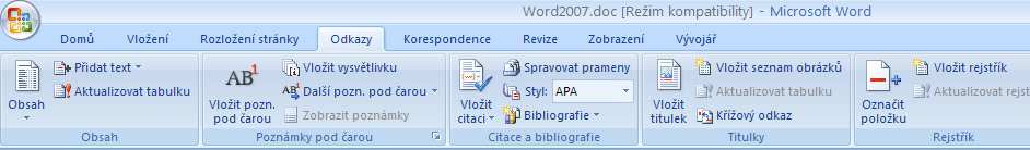 Zvolte název a umístění souboru a uložení potvrďte. Práce s textem Vlastní tvorba textu se ve Wordu 2007 od dřívějších verzí příliš neliší.