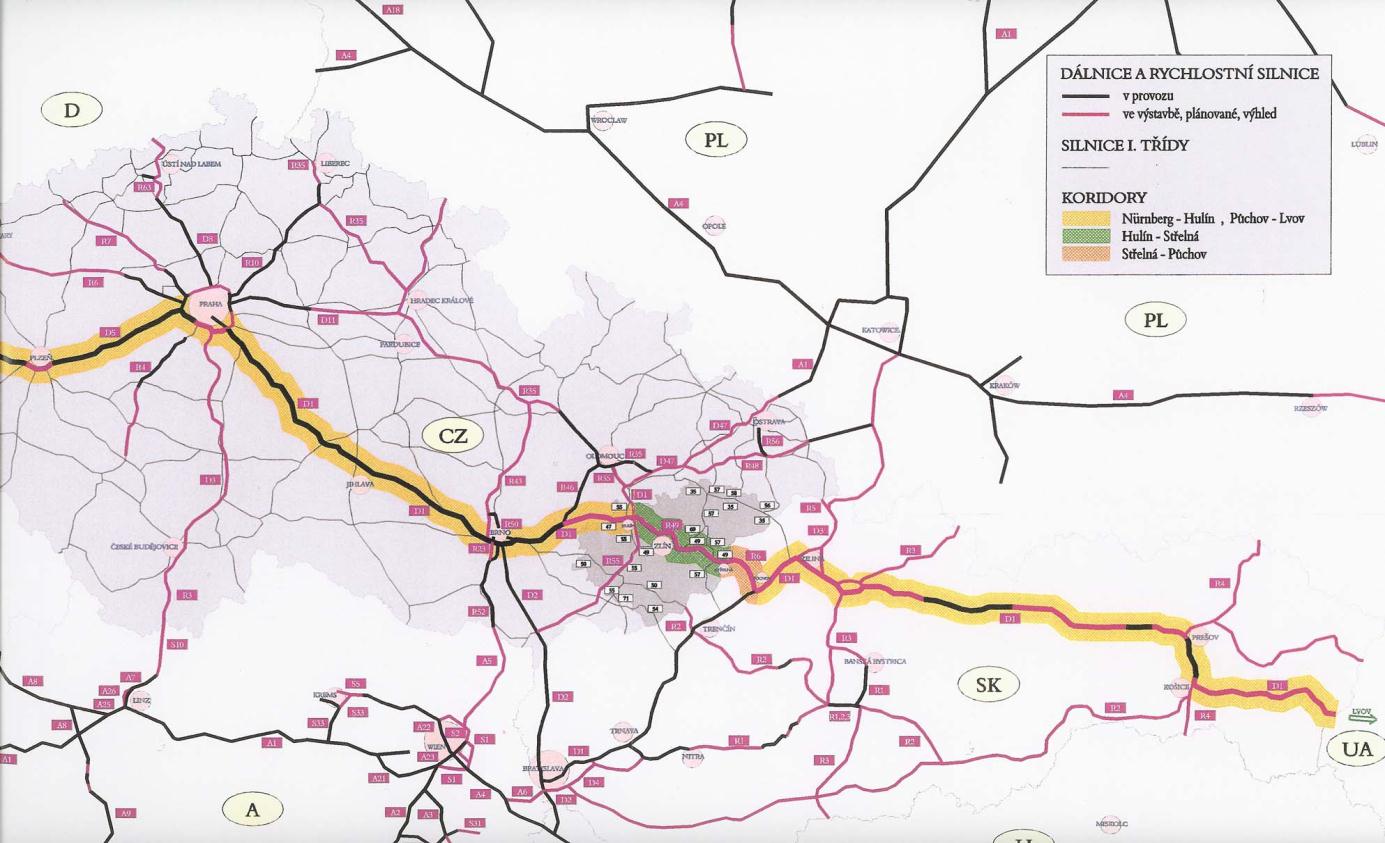 Návrh rychlostní silnice R49 v silniční síti ČR,