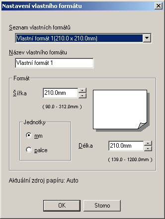 4 Nastavení ovladače tiskárny ovládacím panelu vyberte "Paper Tray" a dále zadejte definici formátu papíru těmito kroky: Vyberte [A4 W] (nadformát). V [Oversize Paper] zadejte formát A3.