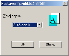 4 Nastavení ovladače tiskárny 3 Zvolte požadované nastavení z roletové nabídky "Typ papíru" a klepněte na tlačítko [OK]. Zobrazí se pouze takové typy papíru, které lze pro příslušný zásobník volit.