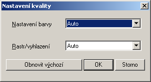 4 Nastavení ovladače tiskárny Chcete-li seřídit kvalitu, zvolte "Jednoduché" nebo "Podrobné" a klepněte na tlačítko [Nastavení] vedle požadovaného nastavení.