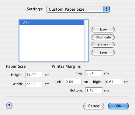 4 Nastavení ovladače tiskárny Vlastní formát (Custom Paper Size) 1 Zvolte "Page Setup" nebo "Paper Setup" z nabídky "File". 2 Pro Mac OS 10.