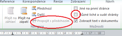 VÝKLAD 5.1 Oddíly Oddíl umožňuje rozdělit dokument na libovolný počet částí, které mohou mít různý vzhled.