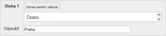 Základní moduly činností v Moodle 8 Test Obr. 8.7 Úloha typu Přiřazování s náhledem otevřené nabídky K dispozici je volba umožňující povolit, aby se pořadí položek náhodně zamíchalo.