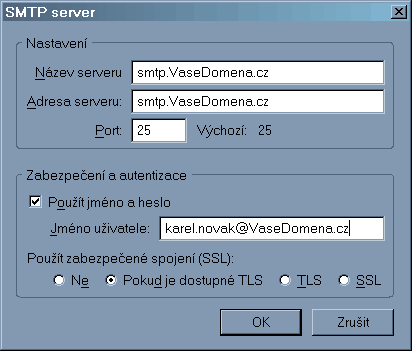 Nastavení pošty - Thunderbird Konfigurace pošty v emailovém klientovi Thunderbird se provádí ve dvou krocích - nastavení smtp serveru pro odesílání pošty a nastavení pop3 serveru pro příjem emailů. 1.