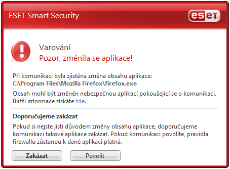 Výše uvedený přehled naznačuje, že je nutné vyspecifikovat i pravidla pro komunikaci samotného řešení ESET Smart Security! Tyto nejsou předdefinovány společností ESET!