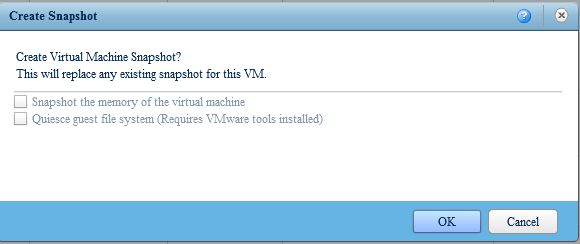9 Snapshoty serveru: Před případnými aktualizacemi serveru, release verzí apod. je možno provést snapshot serveru za účelem provedení snímku funkčního stavu serveru.