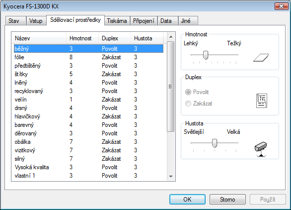 Karta Stav Na kartě Stav jsou zobrazeny aktuální informace o zařízení, např. název modelu, systémový firmware, jádro firmwaru, sériové číslo, celková velikost paměti a počet vytištěných stran.