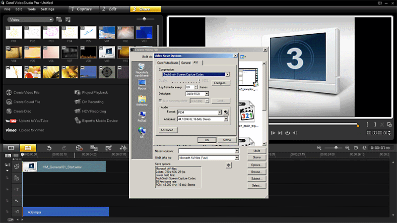 UTB ve Zlíně, Fakulta aplikované informatiky, 2010 38 Obr. 12. Corel VideoStudio Pro X3 Uložení videa 5.