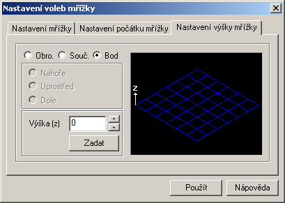 Začínáme s VisualMillem Verze 4.0 5. Dále vyberte panel Výška mřížky a nastavte parametr Výška mřížky na 0.0, jak vidíte níže. 6.