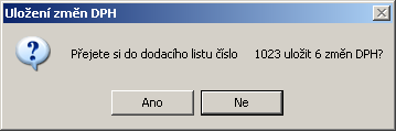 Program DPH20100101.EXE Obrázek 16: Obsah DL vybraného pro opravu Obrázek 17: Kontrolní dotaz před změnou v DL 6.2 Vrácení původních prodejních cen K D Y : po 1. 1. 2010 Pokud jste nastavili přepočítání prodejních cen (viz kapitola 5.