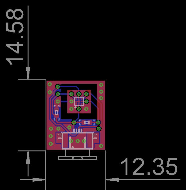 (Obr. 5.19) TMP006 bezkontaktní IR senzor teploty (Obr. 5.20) TMP006 DPS (rozměry jsou uvedeny v mm) 5.4.