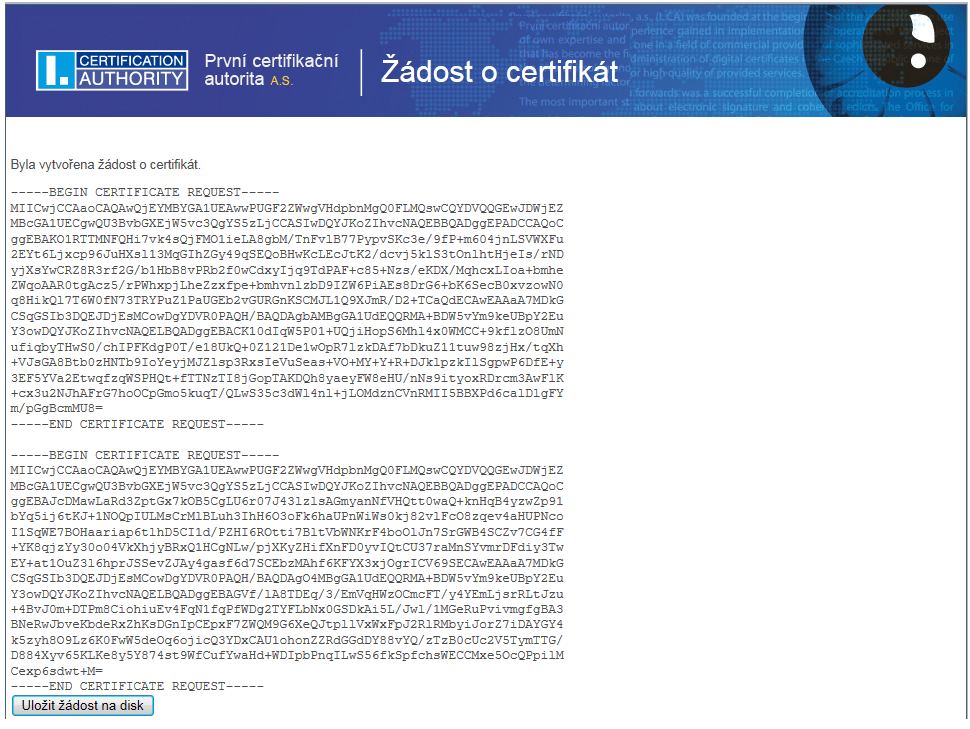 5. Vystavení certifikátu Poté, co vytvoříte žádost o certifikát, je nutné navštívit některou registrační autoritu I.CA (viz www.ica.cz). S sebou na registrační autoritu I.