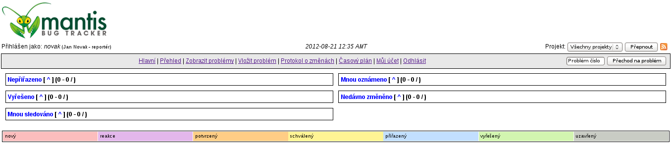 Mantis umožňuje vývojářům mít přehled o všech chybách, které se vyskytly během vývoje.