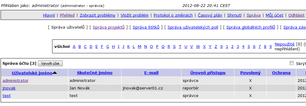 Obrázek 31 Přesun uživatele do jiné složky 7.1.2 Správa jednotlivých produktů Tato kapitola obsahuje správu uživatelů a skupin v jednotlivých aplikacích platformy.