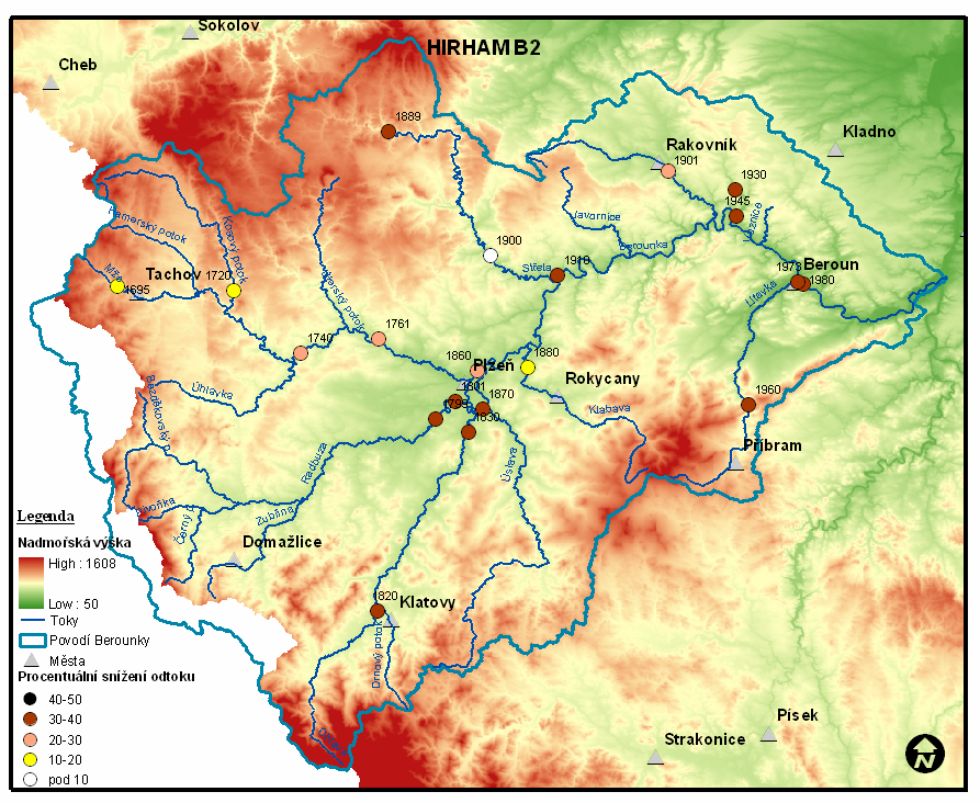 Hydrologická studie dopadů změny klimatu na průtoky v povodí Berounky Obr. 6.