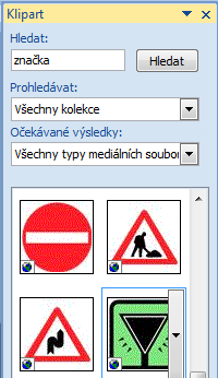 Vložení Klipartu Kliparty jsou malé, jednoduché obrázky.