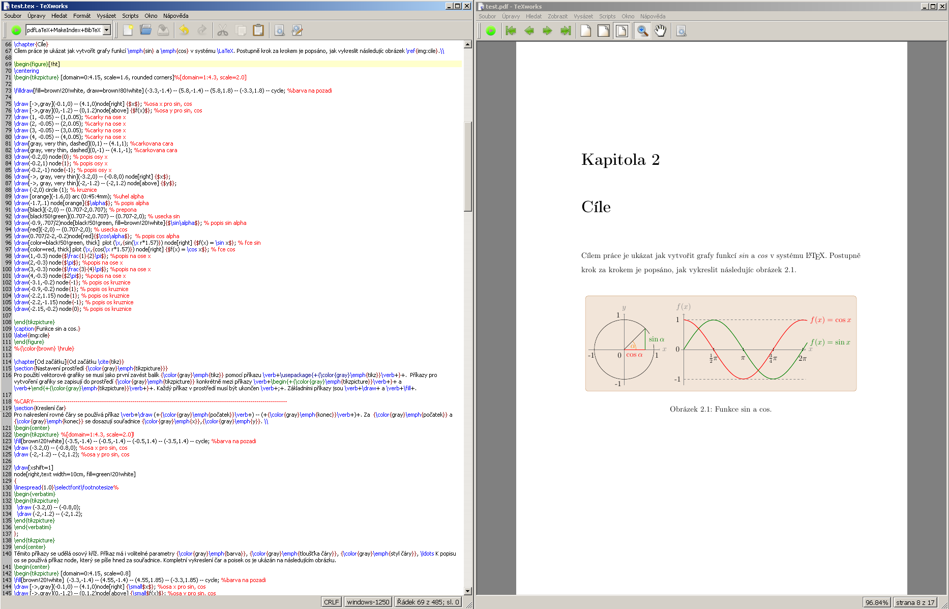 KAPITOLA 2. INSTALACE 8 L A TEX je nyní nainstalován. Distribuce MiKTEX má svůj vlastní textový editor TEXworks, který spustíme Start Programy MiKTeX TeXworks.