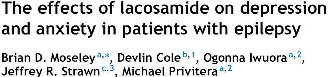 Highlights depression and anxiety are common comorbidities in patients with epilepsy we examined NDDI-E and GAD-7 scores prior to and following lacosamide treatment.