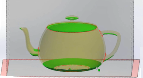 Základy SOLIDWORKS 5. Klikněte na možnost Zobrazit jako průhledné, aby se geometrie nevyžadující podepření zobrazovala jako průhledná a plochy, které podepření vyžadují, byly lépe vidět. 6.