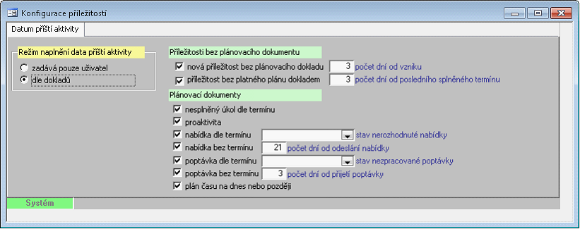 Marketing a Operativa 31 termín proaktivity plán času pokud je datum >= DNES termín z nabídky (nerealizované), (termín, resp pokud nemá termín pak počet dní od odeslání nabídky.