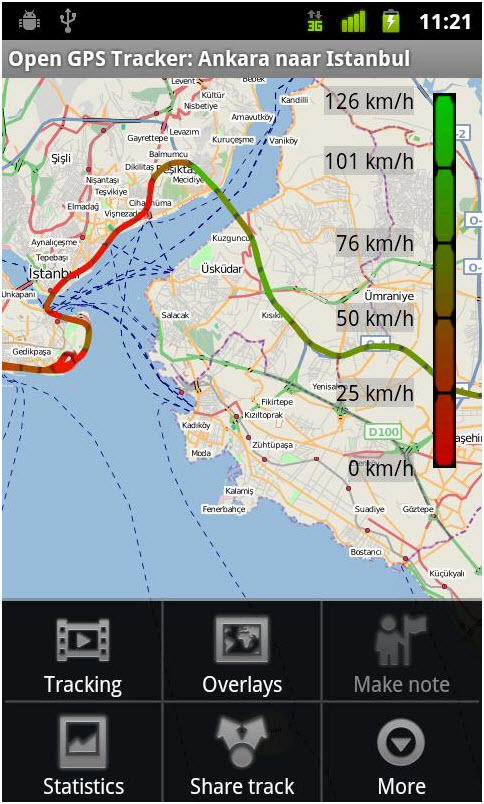 2.5.9. Open GPS tracker Velice přehledně zpracované statistiky, široká nabídka exportu souřadnic do souborů gpx, kml a textových souborů.