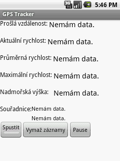 Obrázek 11. Hlavní obrazovka aplikace. 3.