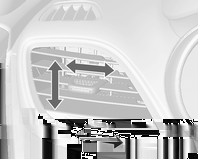 Klimatizace 121 Ventilační otvory Nastavitelné větrací otvory Pokud je zapnuté ochlazování, musíte otevřít alespoň jeden větrací otvor.