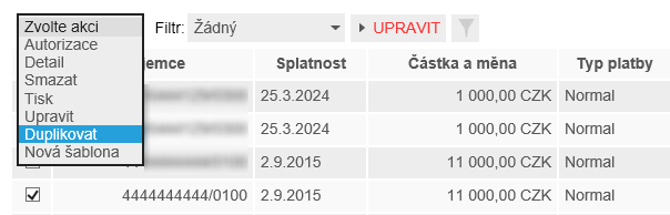 Obrázek 59 3. krok průvodce zrušení příkazu, potvrzení 4.6.6 Kopie příkazu k úhradě Aplikace umožnuje vytvořit kopii vybraného příkazu k úhradě.