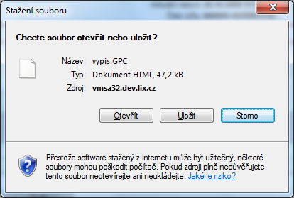 Obrázek 132 - Výpisy z účtu U výpisů jsou zobrazeny dostupné formáty výpisu pomocí zkratek typu.