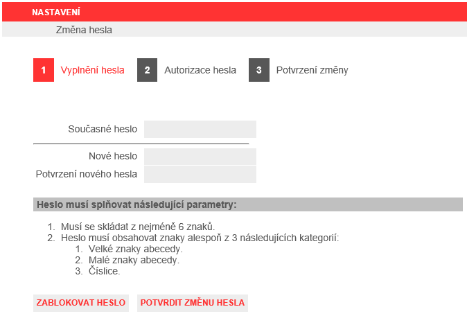 3.2.3 První přihlášení do aplikace WebKlient Při prvním přihlášení do aplikace WebKlient budete vyzváni k zadání výchozího hesla. Toto heslo jste obdrželi od banky.