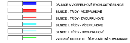 Schéma silniční sítě v řešeném území ukazuje následující obrázek (výřez ze silniční mapy Jihomoravského kraje) Silnice III/36213 navazuje na jižní straně na silnici II/362, která je tahem krajského