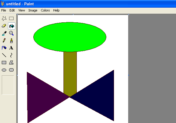 Příklad vytvoření objektu ventil: 1) Otevření projektu v InTouch Window Maker 2) Příprava základní grafiky: a) Design pomocí standardních nástrojů: Pomocí nástrojů na pravé straně editačního okna je