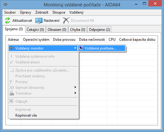 Vzdálené funkce 6 VZDÁLENÉ FUNKCE Aktivita a stav celé sítě počítačů lze sledovat na dálku pomocí Vzdáleného monitoru systému AIDA64.