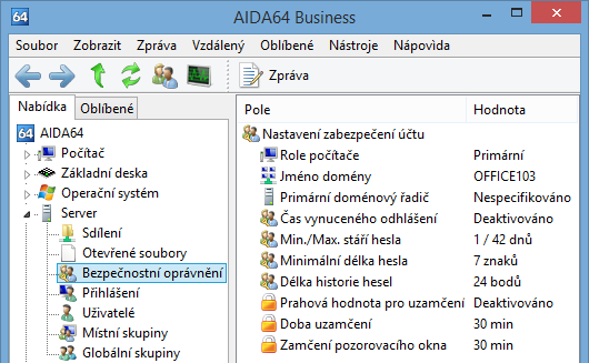 Nabídka stránky 10.4 SERVER Sdílení Tato stránka obsahuje sdílené prostředky v síti (složky, tiskárny). Můžeme otevřít sdílené složky nebo odstranit ty, které nepotřebujeme.