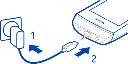 Začínáme 11 1 Zapojte nabíječku do zásuvky el. napětí. 2 Připojte nabíječku k telefonu. 3 Když telefon ukazuje plné nabití, odpojte nabíječku od telefonu a poté od zásuvky.